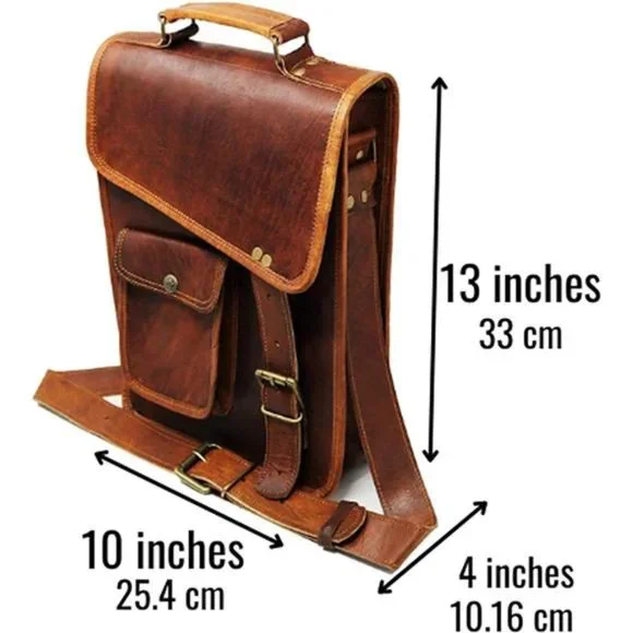 13 leather messenger bag laptop case office briefcase gift for men